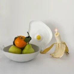 Anissa Kermiche Assiettes Tatas (Blanc Brillant, Jaune)