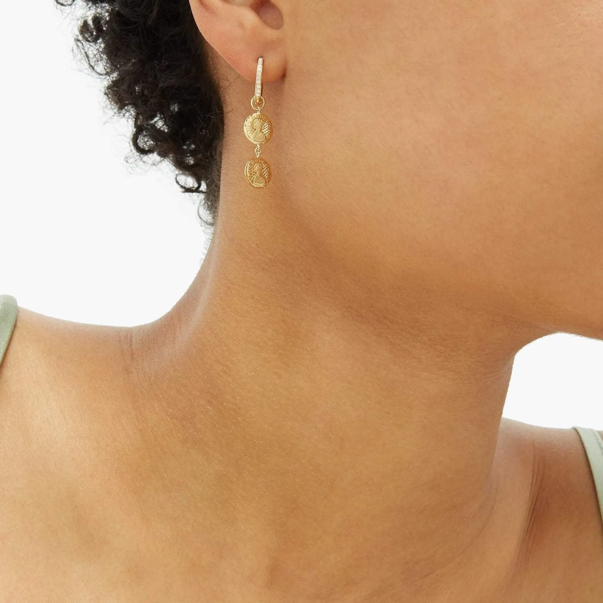 Anissa Kermiche Boucle D'Oreille Double Piece Louise D'Or
