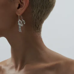 Anissa Kermiche Boucles D'Oreilles Drapees Pendantes (Argent)