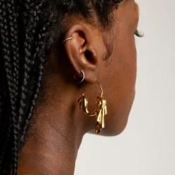 Anissa Kermiche Boucles D'Oreilles Drapees Pendantes (Or)