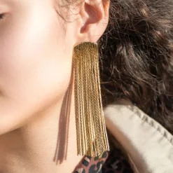 Anissa Kermiche Boucles D'Oreilles Grand Fil (Or)