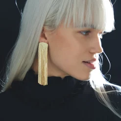 Anissa Kermiche Boucles D'Oreilles Grand Fil (Or)