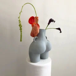 Anissa Kermiche Vase Avec Poignees D'Amour (Gris Clair)